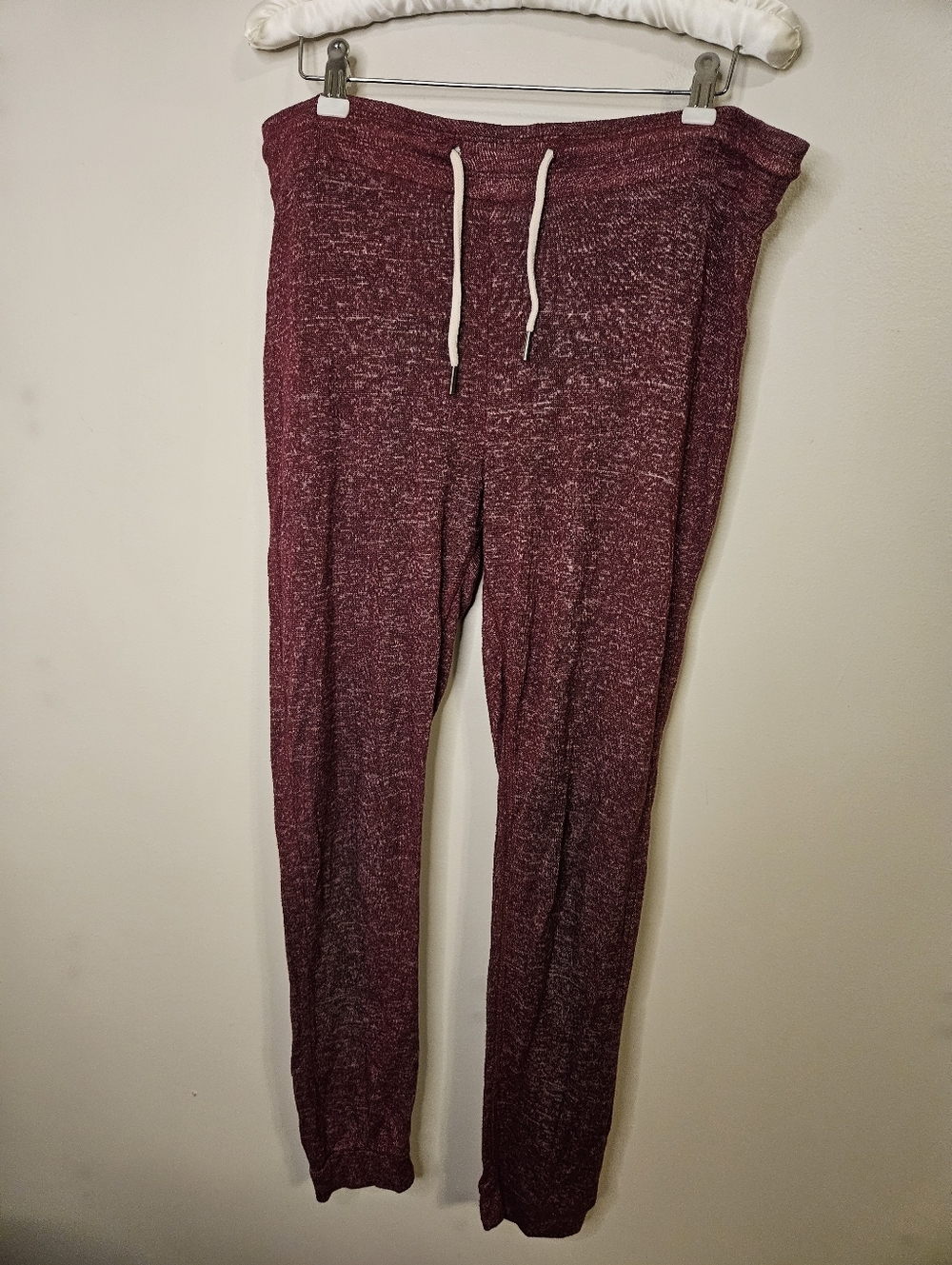 Ambiance Wine Red Marled Joggers Sweatpants Small Womens